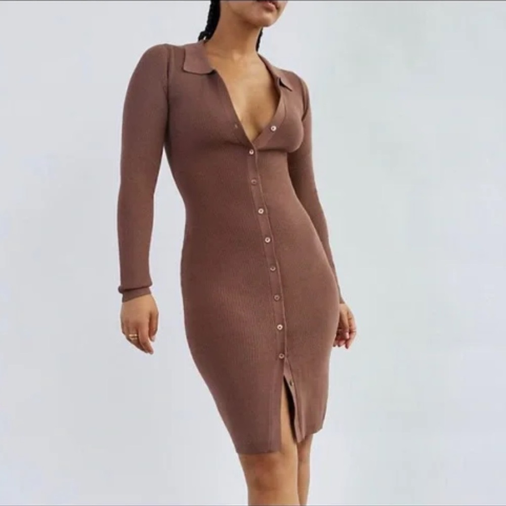 Aritzia Wilfred Cove - Brown Button-Up Dress